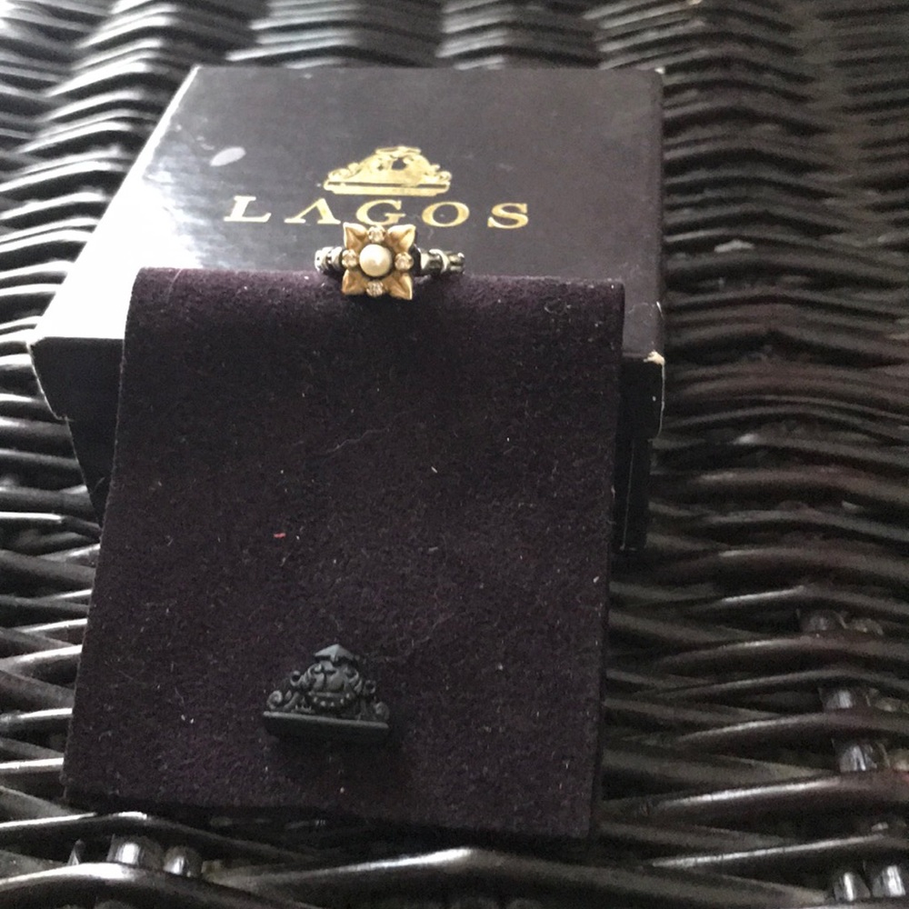 Lagos pearl and diamond ring size